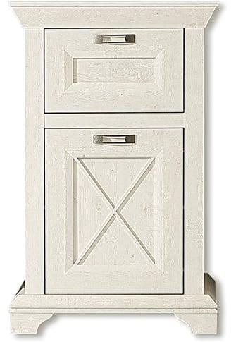 Forte Kashmir Kommode mit 1 Tür und 1 Schublade, Holzwerkstoff, Pinie Weiß, B x H x T: 73,3 x 114,6 x 46,2 cm