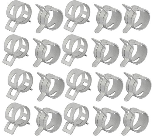 sourcing map 20 Stk 16mm Feder Schlauchschelle Federbandschelle Rohrschelle Schlauch Clip weiss DE de