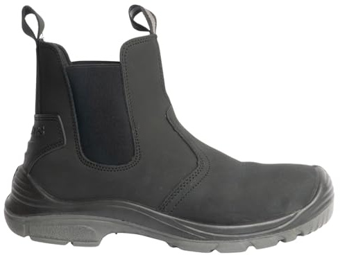 Mens Lightweight Leather Safety Steel Toe Slip On Twin Gusset Work Dealer Boots Shoes