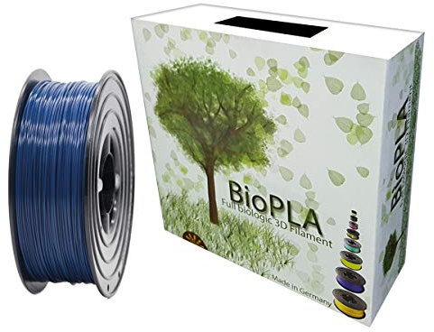 Bio PLA Filament 1,75mm 1kg Spule Full Biologic PLA Filament 1000g für alle 3D Drucker (Saphirblau)