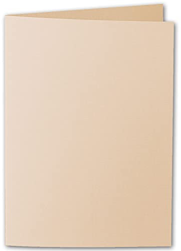 ARTOZ 50x DIN A6 Faltkarten - Baileys (Braun) - 105 x 148 mm Karten blanko zum selbstgestalten - 220 g/m² gerippt