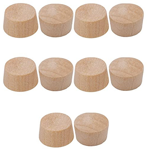 MroMax Lot de 50 bouchons ronds en bois de cerisier de 11 mm de diamètre pour trous de vis, travaux manuels, décoration de meubles, travail du bois