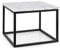 Besoa Volos - Couchtisch, Kaffeetisch Beistelltisch, Tischplatte: weißer Marmor, Indoor & Outdoor, Gestell: Metall, 20 x 20 mm, Farbe: Schwarz/Weiß, Größe: 50 x 40 x 50 cm (BxHxT)