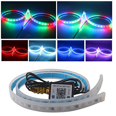 YM E-Bright RGB LED Strip for Auto Turn Signals, DRL Sequential Daytime Running Lights With Bluetooth App Control (2pcs/24 inches)