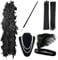 Feynman 1920er Jahre Zubehör Set, 20er Jahre Accessoires Gatsby Handheld Requisiten, Kopfbedeckung, Langen schwarzen Handschuhen, Halskette, Stück Schwarze Federboa