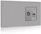 BSEED Touch Lichtschalter mit Steckdose 1 Fach 1 Weg mit Cat5 RJ45 Steckdose TV Antenne Koaxial und Ethernet Wandsteckdose Glas Platte Steckdose mit Lichtschalter Grau