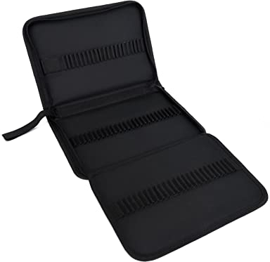 SagaSave Federmäppchen Schwarz Organizer, Oxford-Stoff Stifte Tasche Display-Tasche Stifteetui mit Innenreißverschluss 48 Fächer / 72 Fächer