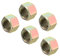 sourcing map 5 Stück Sechskant Überwurfmuttern M10x1mm Gewinde 10mm Länge Hülse Stehbolzen Adapter Rohrverbinder bunt