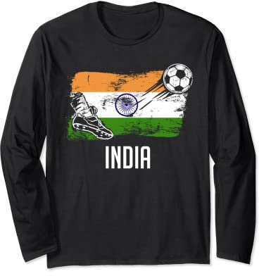 India Flag Jersey Indian Soccer Team Indian Langarmshirt