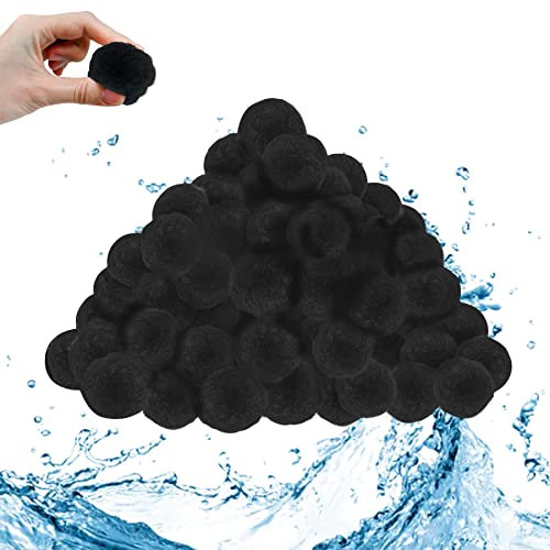 Froadp Pool Filterbälle Sandfilteranlage Filterballs Pool-filterkugel Sandfilter Wattebällchen für Filterkessel Pool 700g Filter Balls Filteranlagenzubehör Ersetzen 25KG Filtersand (700g, Schwarz)