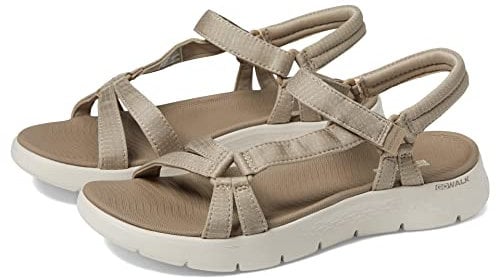 Skechers On-The Go Walk Flex Sandal-Sublime, Sandalias Mujer, Taupe Textile, 41 EU