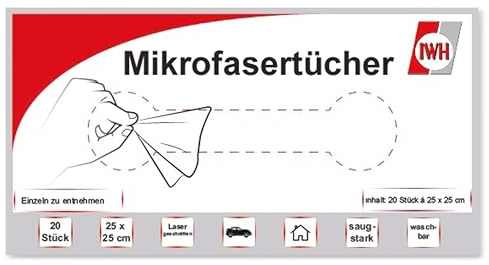 IWH Mikrofasertücher im Karton 071125 20 Stck. (L x B) 250 x 250 mm