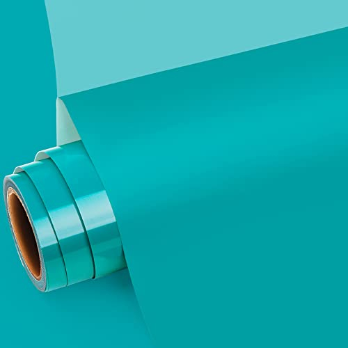 GIRAFVINYL Teal HTV Heat Transfer Vinyl, Teal Iron on Vinyl 12'X5ft Ideal for T - Shirts & Garments, DIY Crafts
