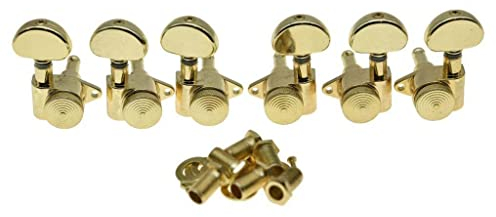 zalati Sintonizzatore per chitarra, 6 chiavi di accordatura con stringhe di bloccaggio, pioli sigillati per macchine 3 teste a sinistra 3 destra per chitarra elettrica o chitarra acustica - dorato