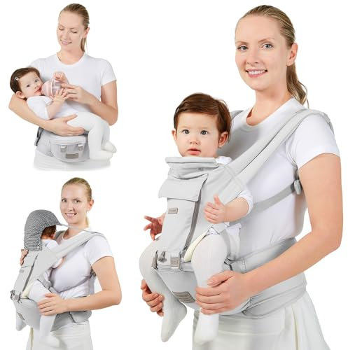 Yearonan baby tragegurt-babytrage neugeborene ab geburt-babytrage-Verdickter Schultergurt-abnehmbare Sonnencreme Kappe-hüftsitz baby-tragetuch baby-babytrage ab 6 monate.