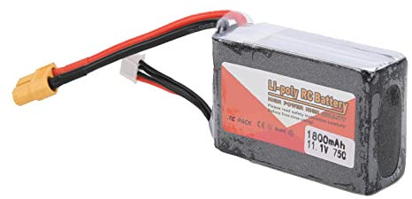 Dilwe Batterie Lipo RC, 11.1V 1800mAh Batterie Lipo 3S 75C Batterie au Lithium avec Prise XT60 Modèle Avion Accessoires pour RC Camion Bateau Quacopter Modèle Jouets