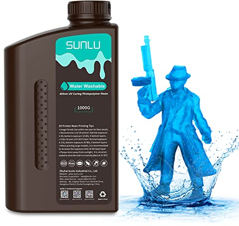 SUNLU 3D Drucker Resin Wasser Abwaschbar 1KG Transparent blau