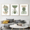 EXQUILEG 3er Poster Set, Boho Abstrakt Pflanze Blumen Leinwand Bilder,Premium Abstrakte Leinwandbilder, Moderne Bilder für Wohnzimmer Schlafzimmer, Ohne Rahmen (50 * 70cm,B)