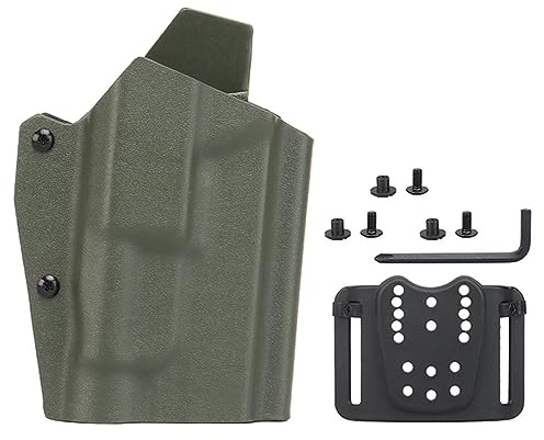 ACEXIER K.ydex Taktisches Holster Leichtgewicht für G1ock17/19/19X/45 mit TLR-1 Taschenlampe Pistole Holster Schnellverschluss Q.LS Kit Airsoft Ausrüstung (Green)