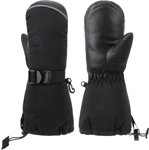 QKURT Kinder-Skihandschuhe, wasserdichte Schneefäustlinge für Kleinkinder, rutschfeste Handschuhe für Kaltes Wetter, Kinder-Outdoor-Sporthandschuhe für Jungen und Mädchen