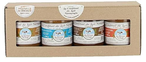 Lot de confitures de lait Ferme de l'Isle - 4 pots de 100g - 4 saveurs différentes - Produits-Normandie