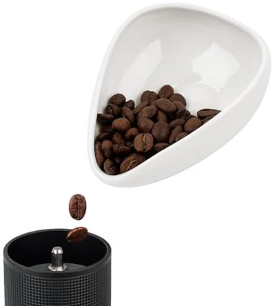 watchget Ceramic Coffee Dosing Cup & Tea Storage Tray, Single Dose Measuring Container for Coffee Beans & Loose Leaf Tea Dosing Vessel, White