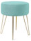 Zedelmaier Schminkhocker samt Schminktisch Hocker rund fußhocker Pouf fusshocker Polsterhocker für Wohnzimmer Schlafzimmer mit Metallbeinen (Grün