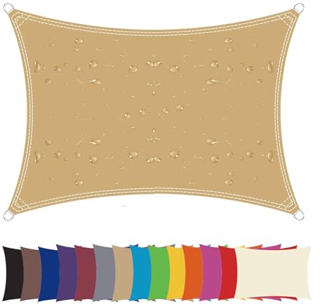 Sonnensegel Sonnenschutz Sonnendach Balkon Wetterschutz wasserabweisend Winddicht PES 420D 96% UV-Schutz für Garten Outdoor Viereck Rechteck Quadrat