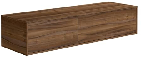 Vente-unique-Mueble de baño Flotante Color Natural Oscuro - 150 cm - ISAURE