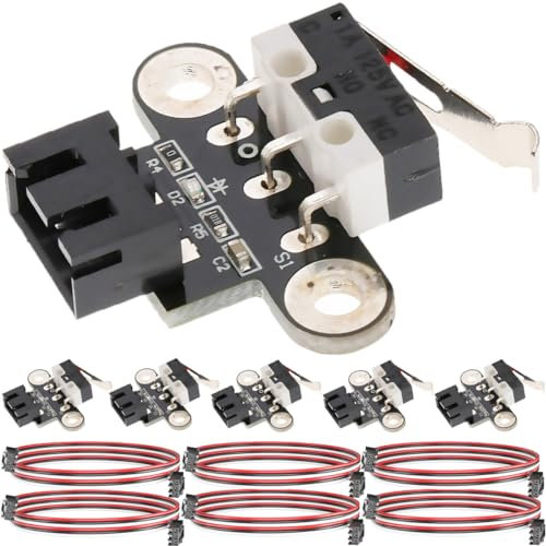 DAOKAI 3D Printer Switch, horizontaler Typ, mechanischer Endstopp-Endschalter, Modul, 3D-Drucker-Teilezubehör, Mikro-Endschalter mit XH2.54 3PIN-Kabel für 3D-Druckteile, Rampen 1,4, 6 Stück