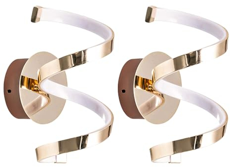 Artpad Set de 2 appliques de salle de bain, 12 W (4000 K), chrome, or rose, pour chambre à coucher, salle de bain, table de chevet, couloir, escalier