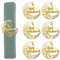 Serviettenringe Ramadan,6 Stück Hohles Mond Metall Serviettenring Set,Eid Mubarak Servietteschnallen Halter Serviette Ringe für Hochzeit Party Ramadan Bankett Tischdekoration