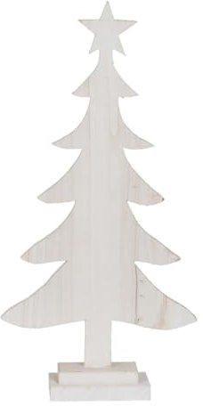 BigBuy Christmas Weihnachtsbaum weiß Paulonia Holz 40 x 2 x 80 cm