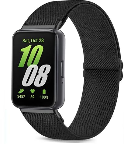 TUCOMO Bracelet élastique en nylon compatible avec Samsung Galaxy Fit 3, bracelet de montre de rechange extensible pour Samsung Galaxy Fit 3 SM-R390 pour homme et femme, 240 millimeters, Nylon