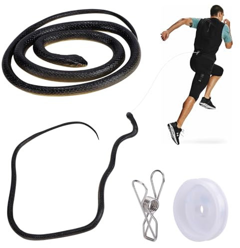 Realistic Snake Prank with String Clip, Chasing Snake Rope Prank, Clip on Snake Prank for Teasing Friends, Snake on an Invisible String Prank That Chase People, DIY Golf Snake Prank with Rope and Clam