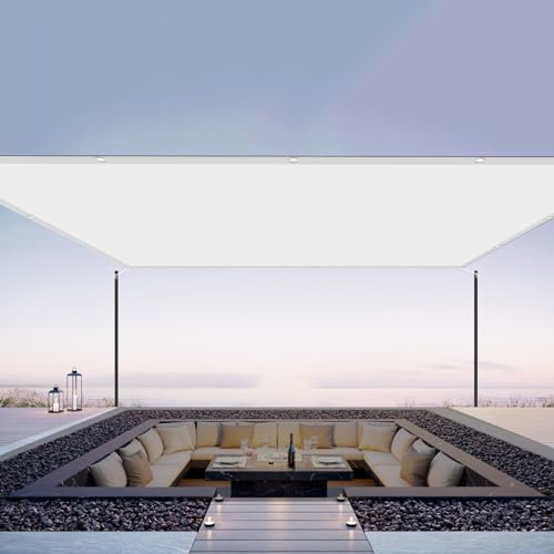 Vela Parasole 300 x 600 cm 100% Poliestere Impermeabile Tenda da Sole in Tessuto Pes per Giardino, con Occhielli e Cordino di Fissaggio, Bianco