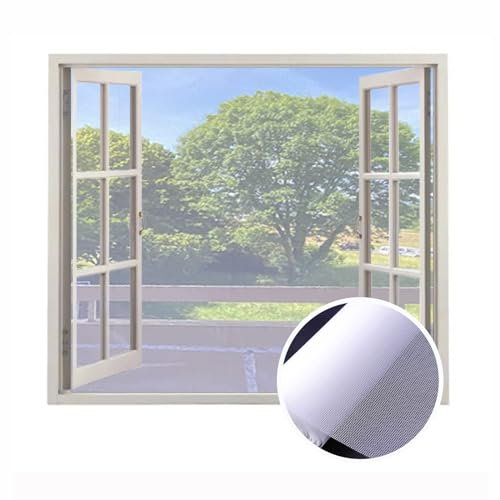 Maille Moustiquaire Fibre de Verre en Rouleau 1.2x26m Moustiquaire En Fibre De Verre Anti-insectes Découpable Lavable Filet Moustiquaire Pour FenêTre Pour Porte Rideaux Fenetres －Blanc