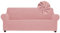 Qubjus Stretch Sofabezüge weicher Sofabezug für 3 Kissen Couch Sofa Möbel Schutz atmungsaktiv waschbar Jacquard-Stoff kleine Karos mit elastischem Boden für Kinder Haustiere (Weiß, Groß) (Rosa, Groß)