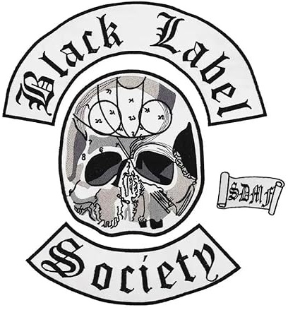 Set 4 Set Patch Stickerei Kleidung Black Label Society Patch Biker Skull Head Roker Rock und Punck Motorcycles zum Aufbügeln oder Aufnähen