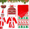 TECHEEL Weihnachtenelf Puppen Zubehör Weihnachten Elfkleidung Weihnachtself Zubehör Weihnachtself Puppen Puppen Wichtel Kleidung Weihnachtstag Geschenk für Kinder Elfenpuppe Mini Kostüm Zubehör