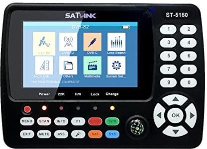 SHUAIGUO ST-5150 DVB-S2 / T2 / C Combo HD Satelliten-TV-Signalfinder Digitaler Handsignalmesser Satellitenfinder H.265 HEVC MPEG-4 4,3-Zoll-TFT-LCD-EU-Stecker