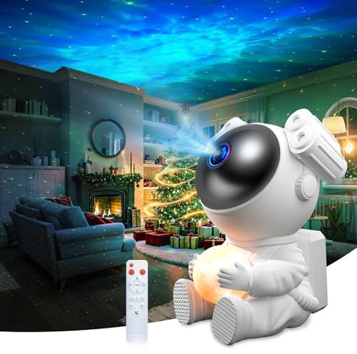 LED Sternenhimmel Projektor, Astronaut Sternenhimmel Projektor Galaxy Nachtlicht,Planetarium Projektor mit Timer,Fernbedienung,Schlafzimmer Deckenprojektion Lampe,Geschenk für Kinder und Erwachsene
