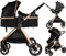 Ding Liam Schwarz/Rosa 3-in-1 Kombi Kinderwagen Inkl. Autositz DI-381712