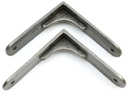 Pair of Corner Brace Gallows Style Antique Cast Iron Shelf Brackets - 125mm x 125mm