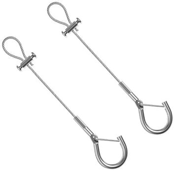 Generisch 2 Stück 3mm Drahtseil Edelstahl, Drahtseil Einstellbar Stahlseil, Edelstahl Draht Seil(100cm)