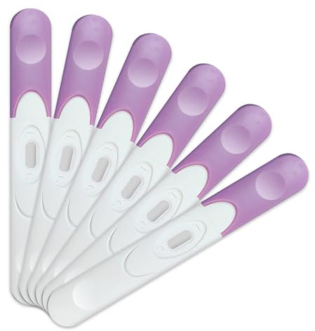 Lot de 6 tests de grossesse précoces liés à la fertilité, kit de test de détection précoce d'HCG à domicile, résultats précoces, violet