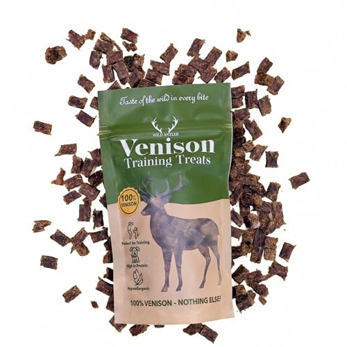 Wild Antler 100% Venison Training Treats for Dogs, Air-Dried Natural Dog Snacks, Single Protein, Grain Free Rewards for Puppies and Adult Dogs, UK Made, 150g