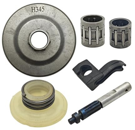 AOIUU Fit for H-u-s-q-v-a-r-n-a 340 345 350 for Jonsered 2145 2150 Gas Chainsaw Parts 325 7T Clutch Drum Bearing Oil Pump Piston Oiler Worm Gear Kit