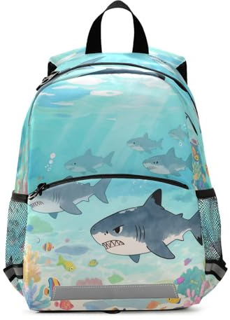voucong Kindergarten Rucksack mit Clip, für Mädchen, Motiv: Meerestier, Hai, Meer, Ozean, Mochila, Para Ni?a