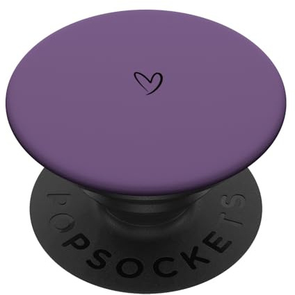 Pflaume Lila - Herz Minimalistisch Liebe Romantisch PopSockets Klebender PopGrip